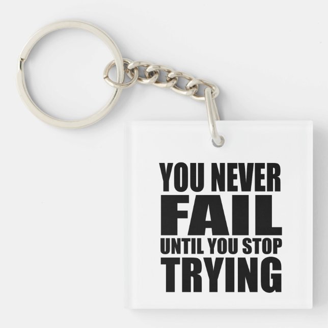 Motivational quote successs keychain (Front)