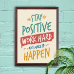 Motivational Quote Typography on Wooden Plaque<br><div class="desc">Colourful Motivational Quote on wooden plaque,  perfect for adding style and positivity to your home or office. Great gift for friends,  colleagues or teen kids!</div>