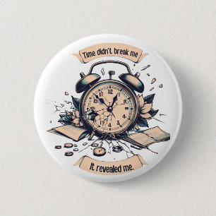 Motivational quote with a broken clock – Symbolic 2 Inch Round Button