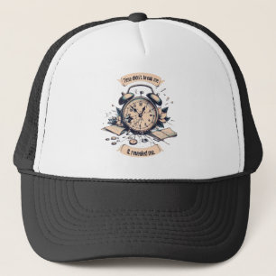 Motivational quote with a broken clock – Symbolic  Trucker Hat