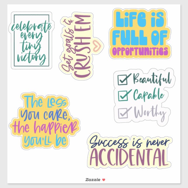 Motivational Quotes Custom Cut Sticker Pack  (Sheet)