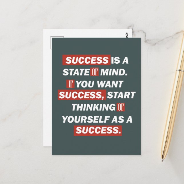 Motivational quotes success in life postcard (Front/Back In Situ)