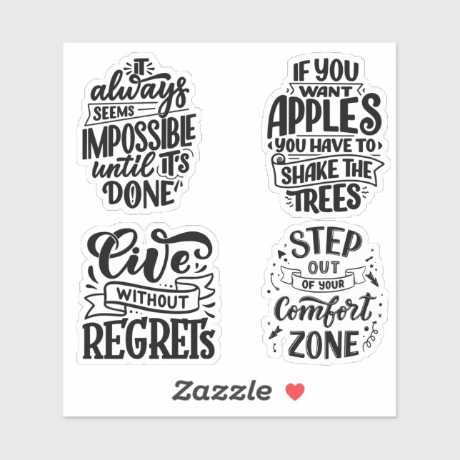  Motivational Quotes Typography stickers (Sheet)