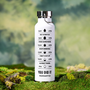 Motivational Reminder Your Name Modern Navy Water Bottle
