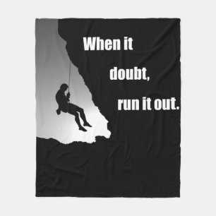 Motivational rock climbing fleece blanket