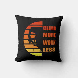 Motivational rock climbing quotes throw pillow