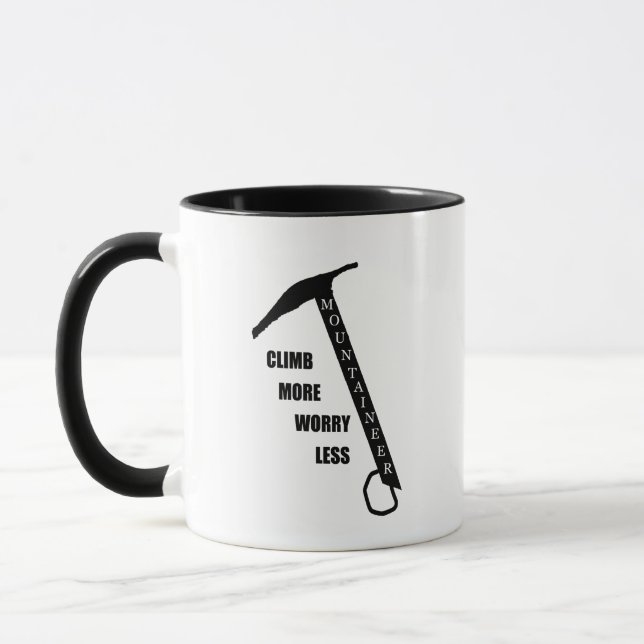Motivational rock climbing rockclimbing saying mug (Left)