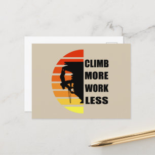 Motivational rock climbing saying holiday postcard