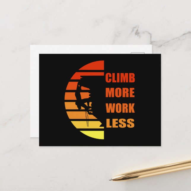 Motivational rock climbing saying holiday postcard (Front/Back In Situ)