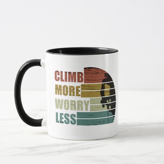 Motivational rock climbing saying mug (Left)