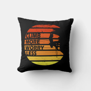 Motivational rock climbing saying throw pillow