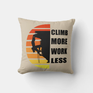 Motivational rock climbing saying throw pillow