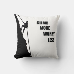 Motivational rock climbing throw pillow
