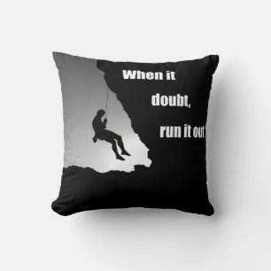 Motivational rock climbing throw pillow