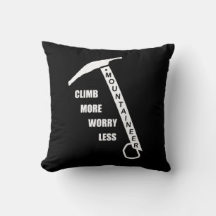 Motivational rock climbing throw pillow