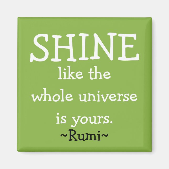 Motivational Rumi Quote Magnet (Front)