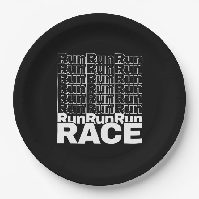 Motivational Runner In-Training Quote - Run Race Paper Plate (Front)