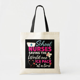 Motivational School Nurse Saving The World Rn CNA Tote Bag