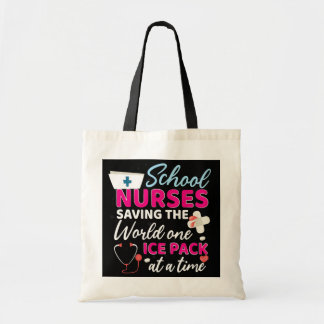 Motivational School Nurse Saving The World Rn CNA Tote Bag