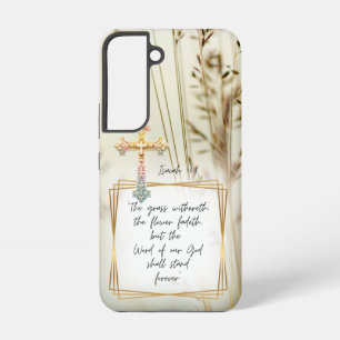 Motivational Scripture Nature Grass Pastel Cross Samsung Galaxy Case