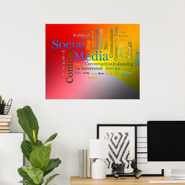 Motivational Social Media Word Cloud Poster (Home Office)