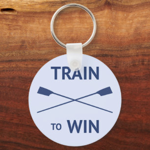 Motivational sports quote rowers keychain