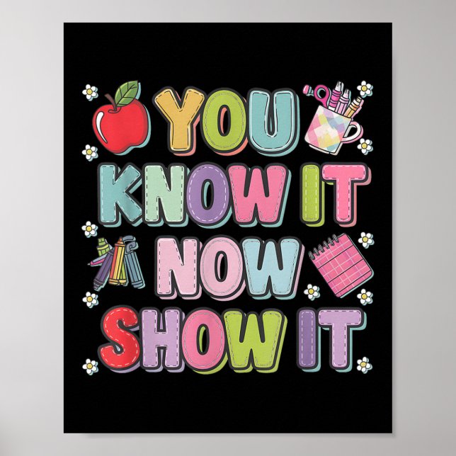 Motivational State Testing Test Day You Know It No Poster (Front)