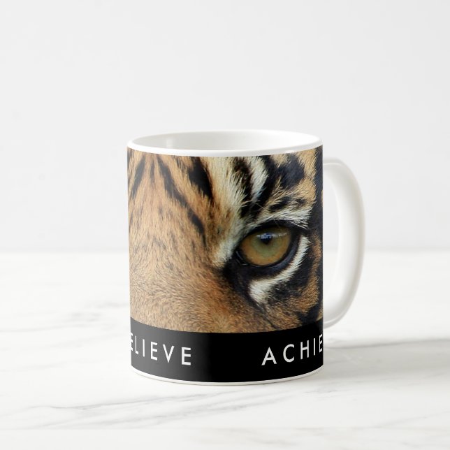 Motivational Success Achieve Quotes Black & White Coffee Mug (Front Right)
