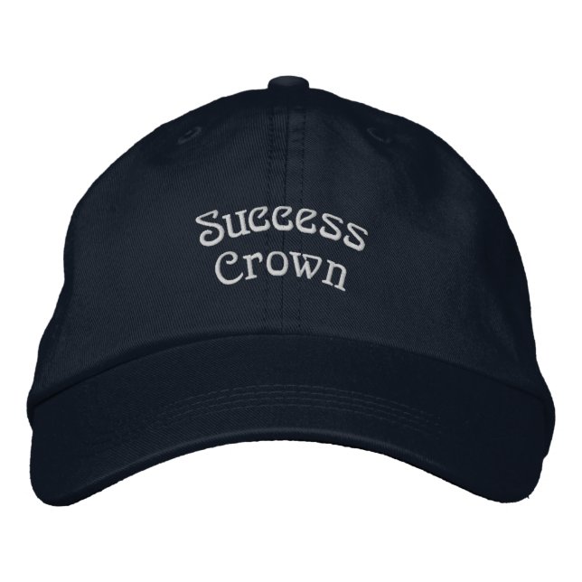 Motivational Success Crown Adjustable Navy Colour  Embroidered Hat (Front)