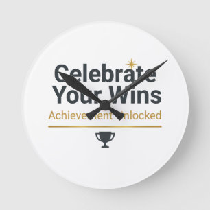 Motivational Success Gift  Round Clock