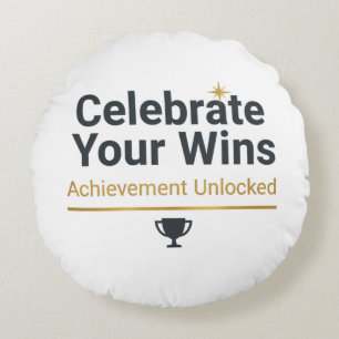 Motivational Success Gift Round Pillow