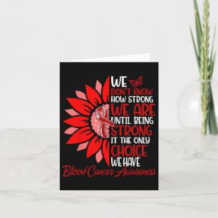 Motivational Sunflower Blood Cancer Awareness Men Card