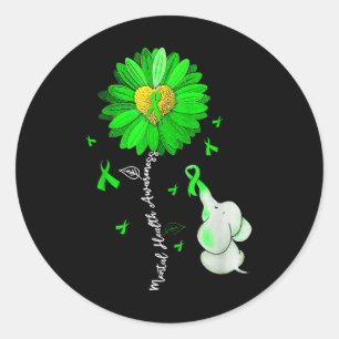 Motivational Support Warrior Mental Health Awarene Classic Round Sticker