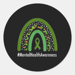 Motivational Support Warrior Mental Health Awarene Classic Round Sticker