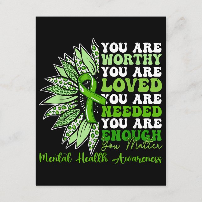 Motivational Support Warrior Mental Health Awarene Enclosure Card (Front)