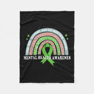 Motivational Support Warrior Mental Health Awarene Fleece Blanket