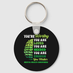 Motivational Support Warrior Mental Health Awarene Keychain