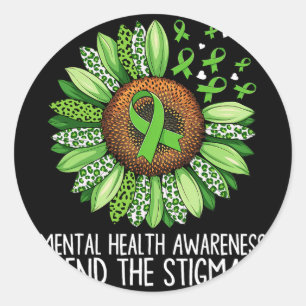 Motivational Support Warrior Mental Health End The Classic Round Sticker