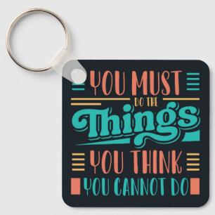 Motivational t shirt design keychain