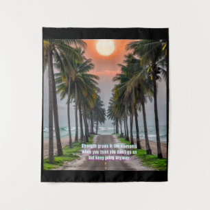 Motivational Tapestry Wall Art – Strength and Resi
