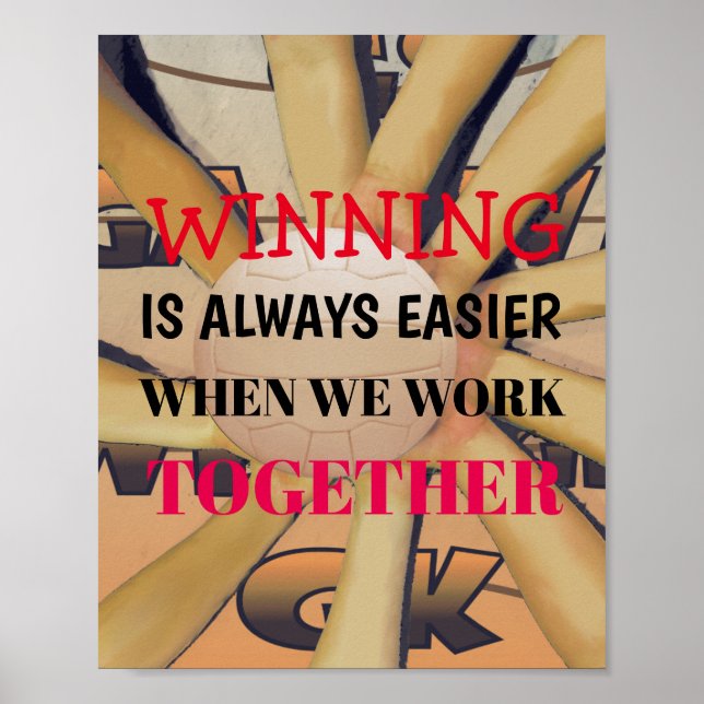 Motivational Team Slogan Netball Quote Poster (Front)