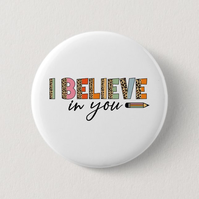 Motivational Testing Funny School Teacher Kid Test 2 Inch Round Button (Front)