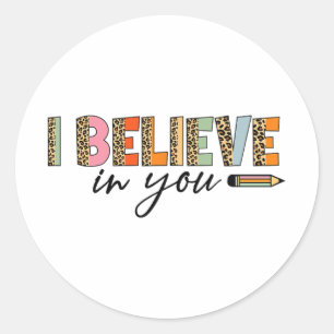 Motivational Testing Funny School Teacher Kid Test Classic Round Sticker