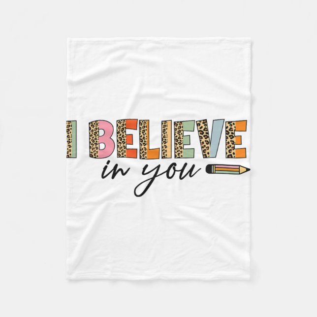 Motivational Testing Funny School Teacher Kid Test Fleece Blanket (Front)