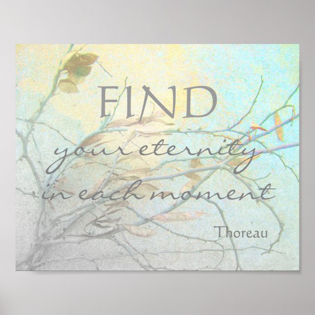 motivational Thoreau quote poster nature art (Front)