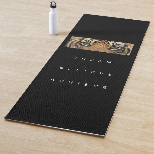 Motivational Tiger Eyes Success Quote Template Yoga Mat (In Situ)