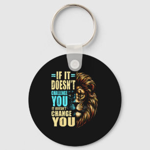 Motivational Training Workout Fitness Quotes Lion Keychain