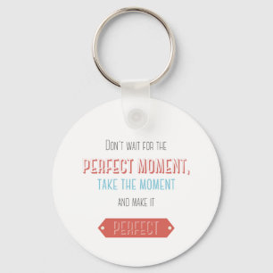 Motivational typographic retro style keychain