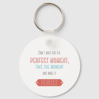 Motivational typographic retro style keychain