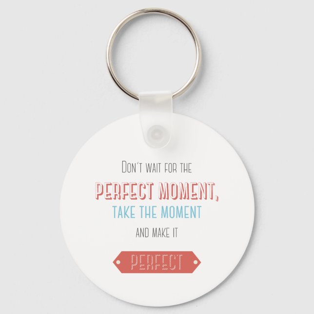 Motivational typographic retro style keychain (Front)